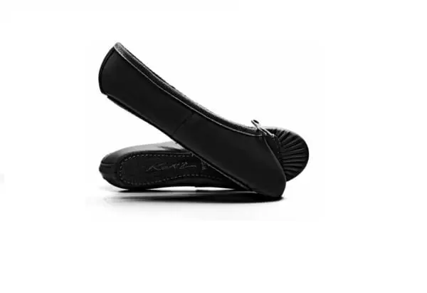 Black Leather Ballet Shoes