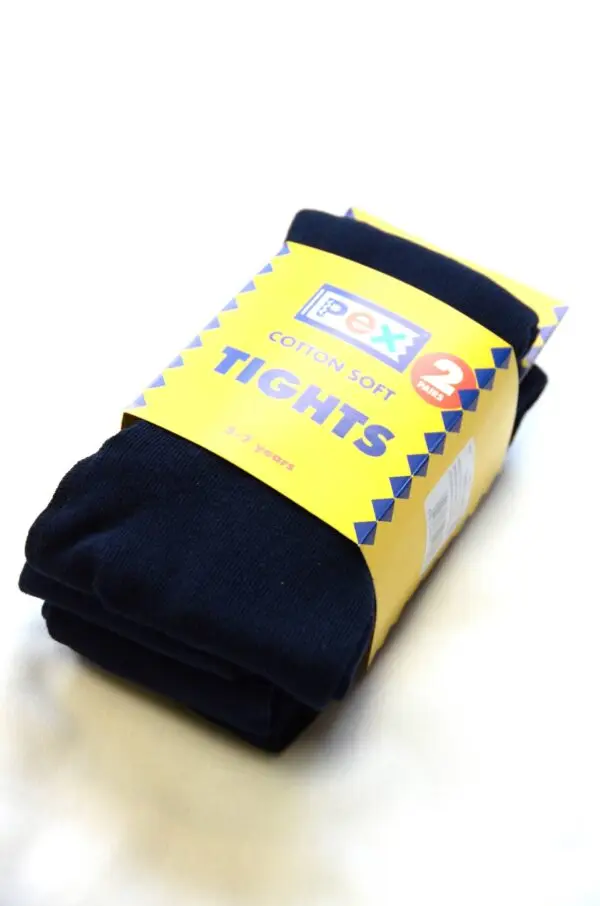 Navy Blue Cotton Tights (Twin Pack) - Image 4