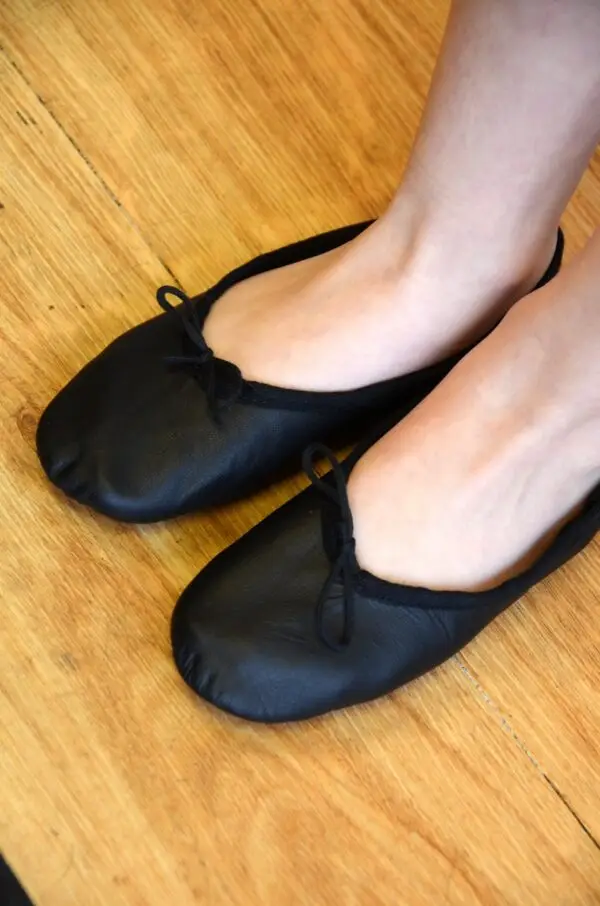 Black Leather Ballet Shoes - Image 4