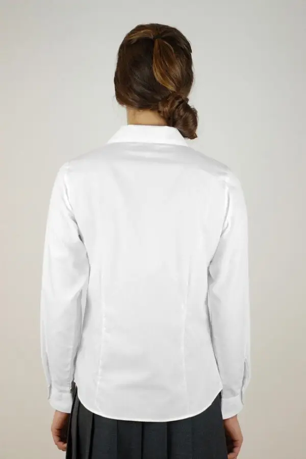 Long Sleeve Rever White Blouse ( twin pack) - Image 3