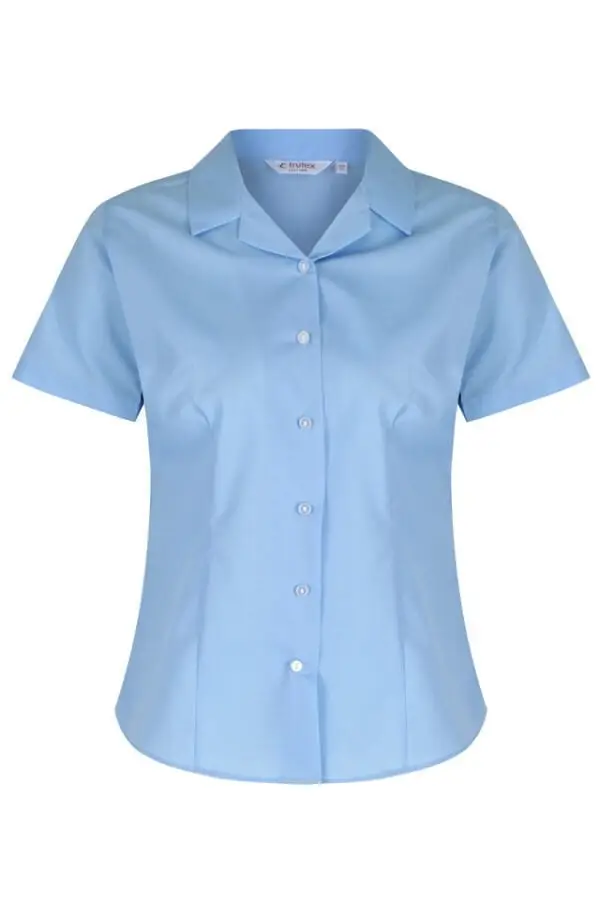 WGHS Twin Pack Short Sleeve Rever Collar Blouses (Non Iron)