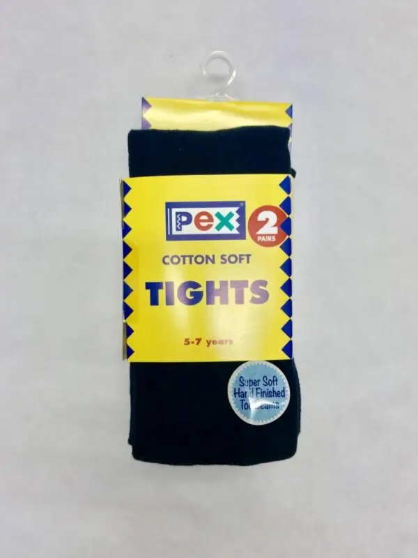 Navy Blue Cotton Tights (Twin Pack)