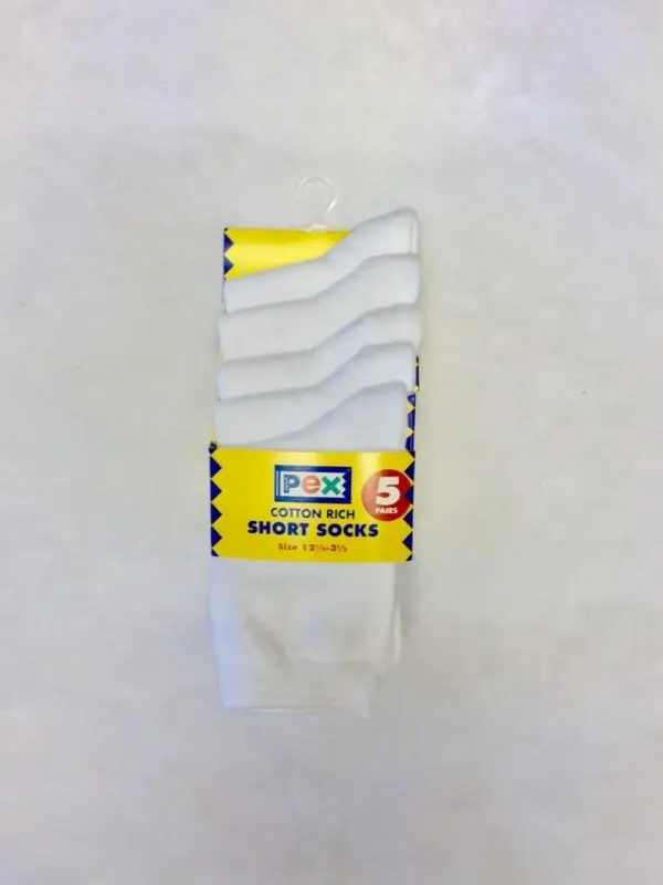 White Cotton short socks (5 pair pack)