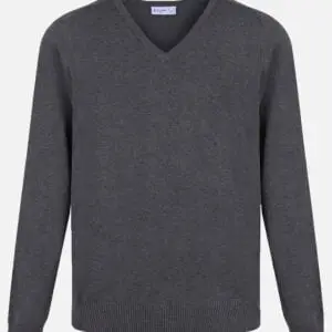 Grey V-Neck Jumper