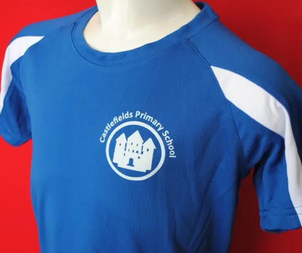 Castlefields P.E. Sports Shirt - Royal/White