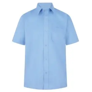Girls Short Sleeve Blouses Blue (Twin Pack)