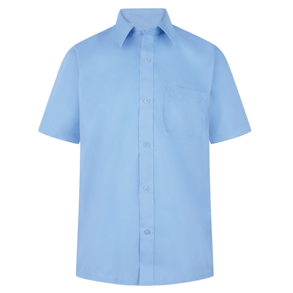 Boys Short Sleeve Blue Shirt Twin Pack Shop Online Lads Lasses Schoolwear