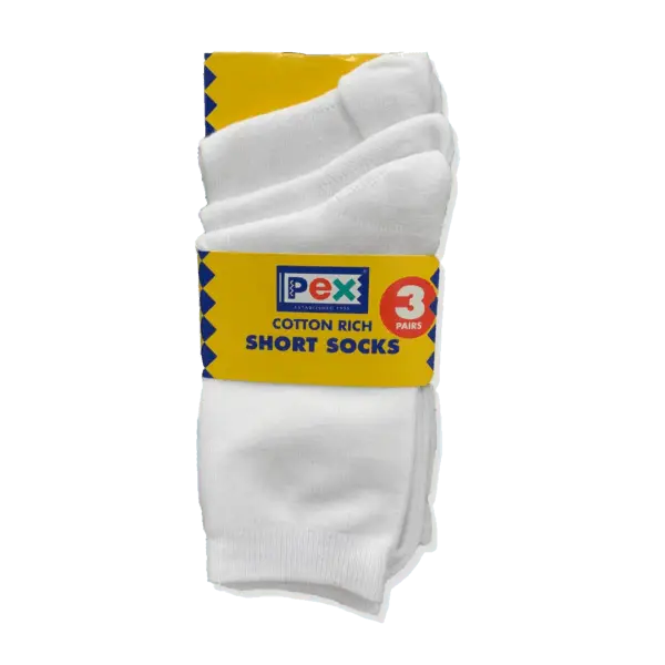 White Cotton Short Socks (5 Pair Pack)