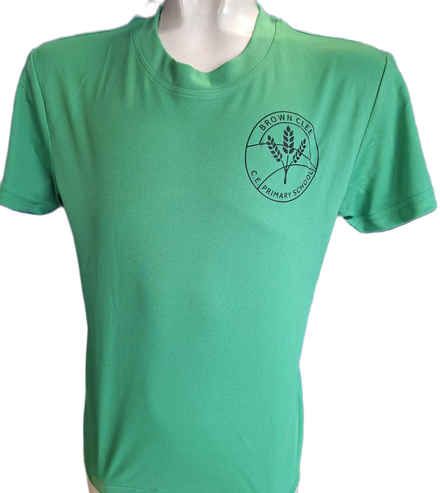 Brown Clee Tri Dri T Shirts (Kelly Green)