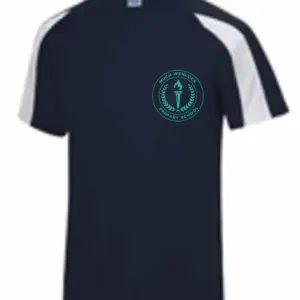 Much Wenlock P.E. T Shirt - Navy/White